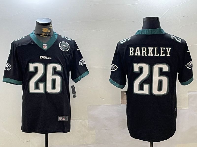 Men Philadelphia Eagles #26 Barkley Black Second generation 2024 Nike Limited NFL Jersey style 3